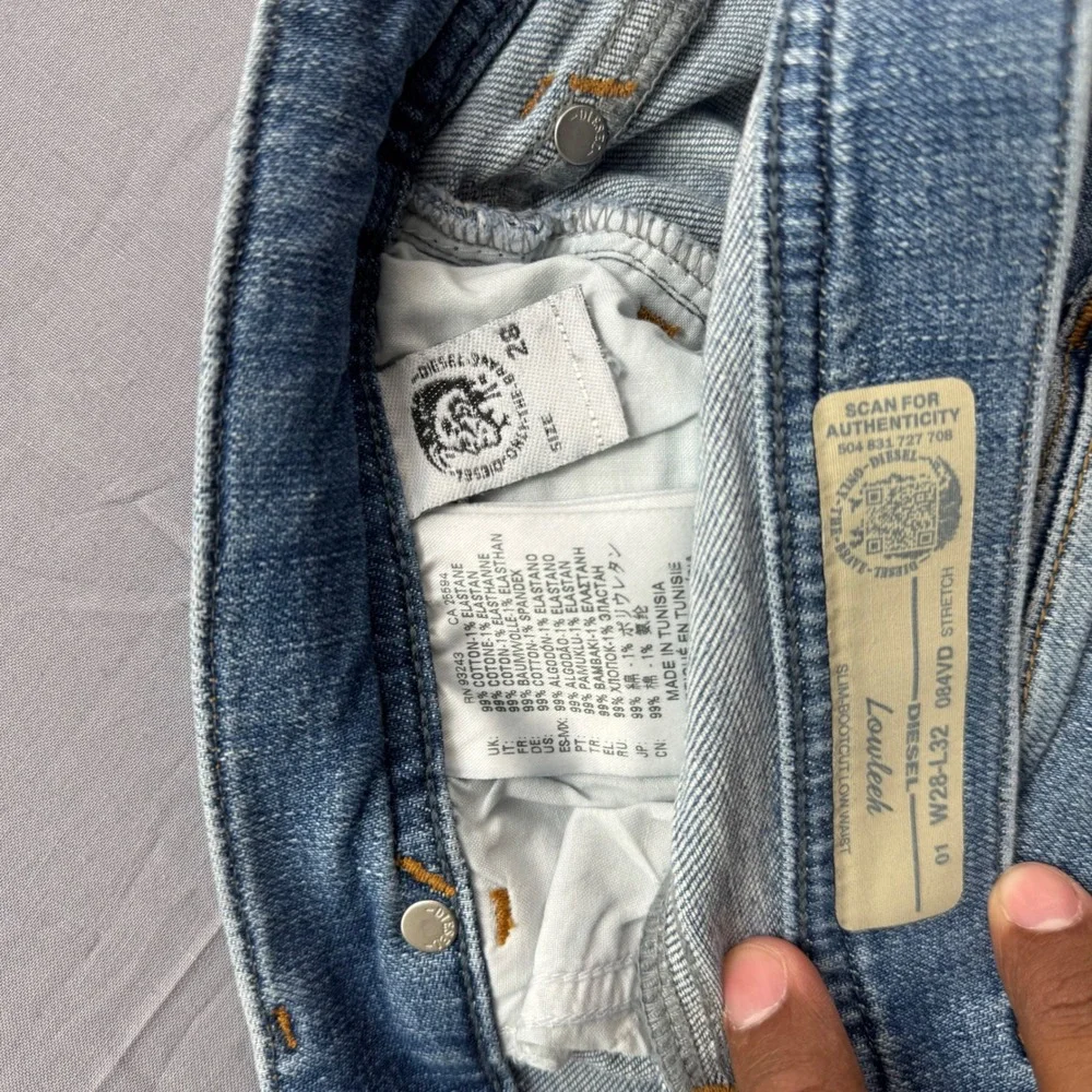 Diesel Lowleeh Slim Bootcut Jeans Blue Faded Low Waist W28 L32 084VD‎ Stretch